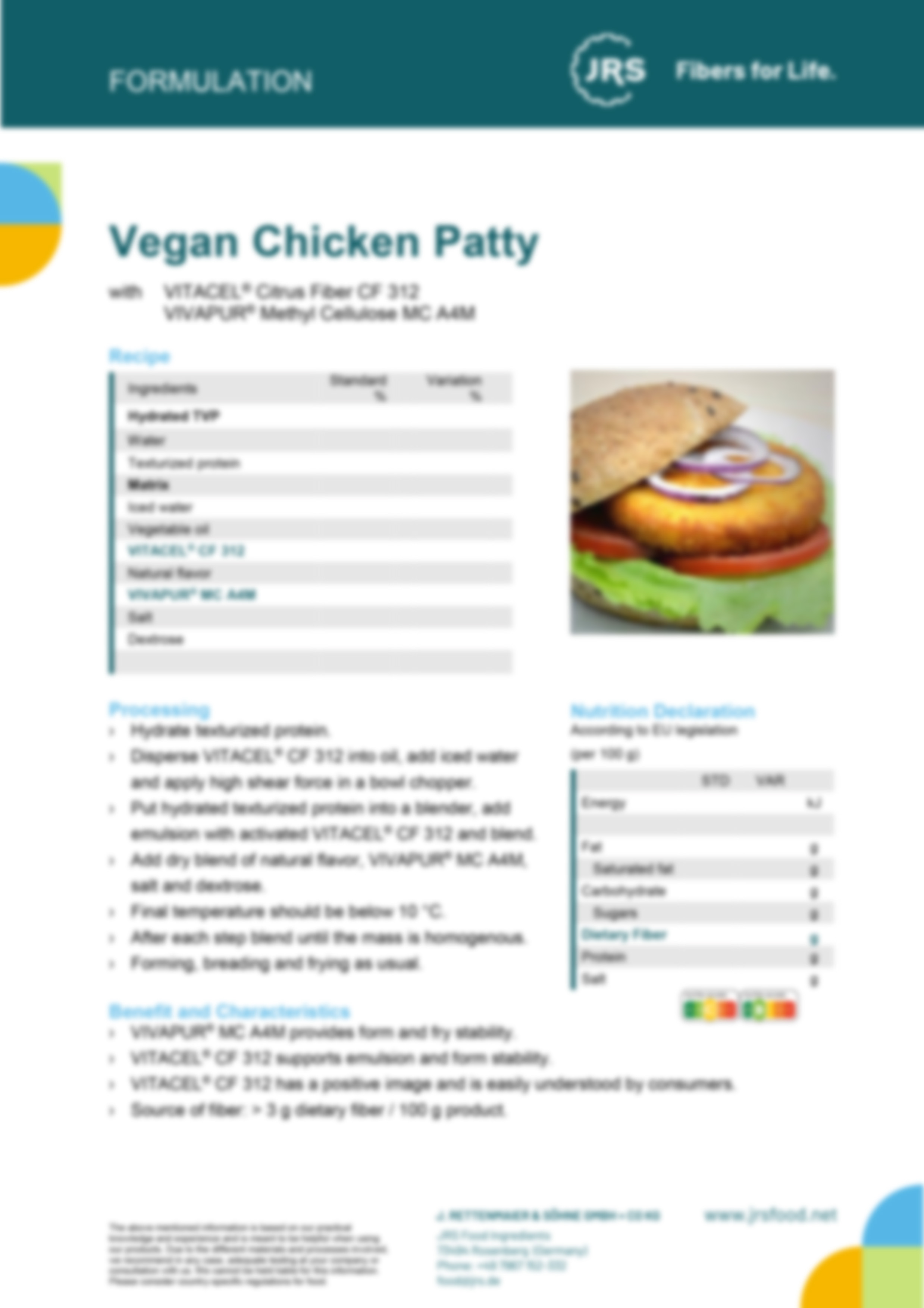 Veganes Hähnchen Patty